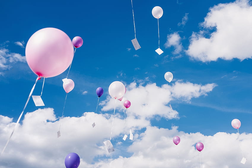 Sky, Clouds, Balloons, , , Flight, Height, Air Balloons HD wallpaper