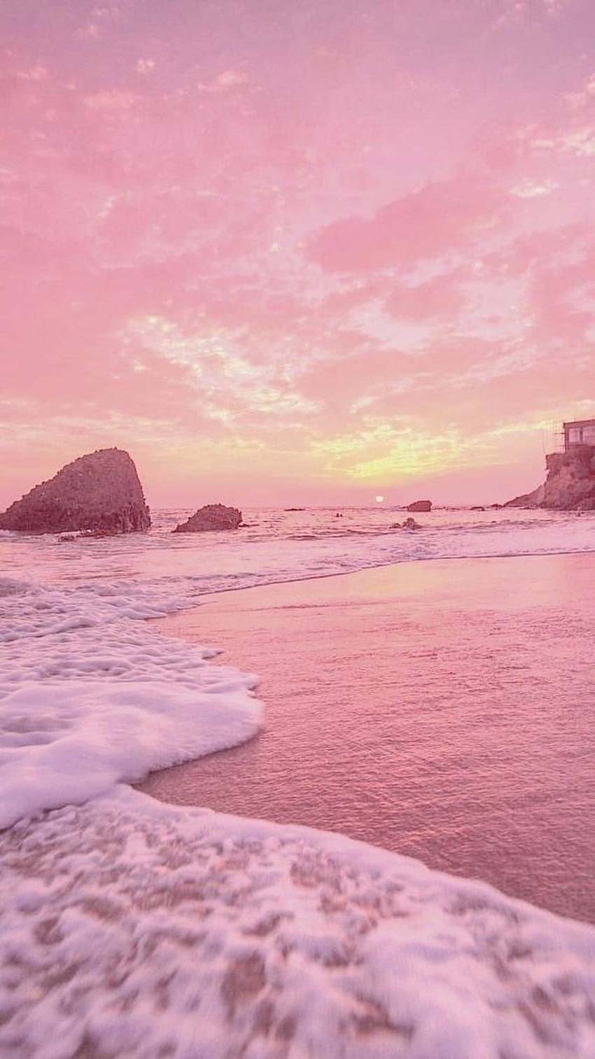 พระอาทิตย์ตก ในปี 2020 ความงามสีชมพูพาสเทล พระอาทิตย์ตก ฤดูร้อน iphone มหาสมุทรคาวาอี้ วอลล์เปเปอร์โทรศัพท์ HD