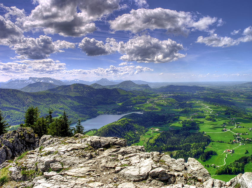 Lanskap, Alam, Pegunungan, Awan, Pemandangan Dari Atas Wallpaper HD