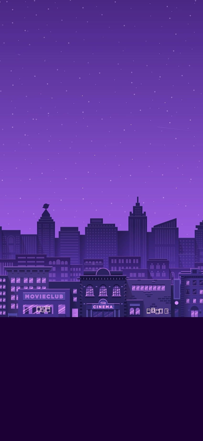 Purple Moon Stars Buildings City Minimal iPhone XS, iPhone 10, iPhone X , , Background, and HD phone wallpaper