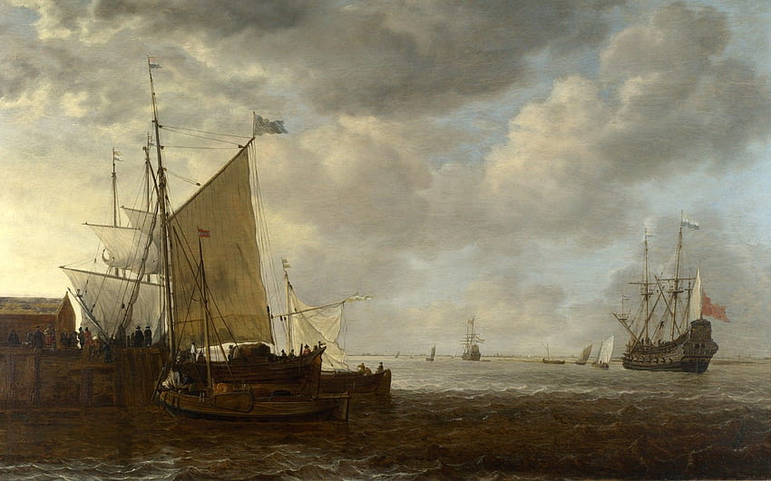 Ships, Sea, , , , Storm, Canvas, Oil, Butter HD wallpaper