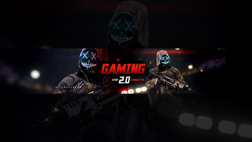 Arte do banner da capa do Gaming 2.0 para o arquivo PSD do canal do YouTube, banner do jogo papel de parede HD