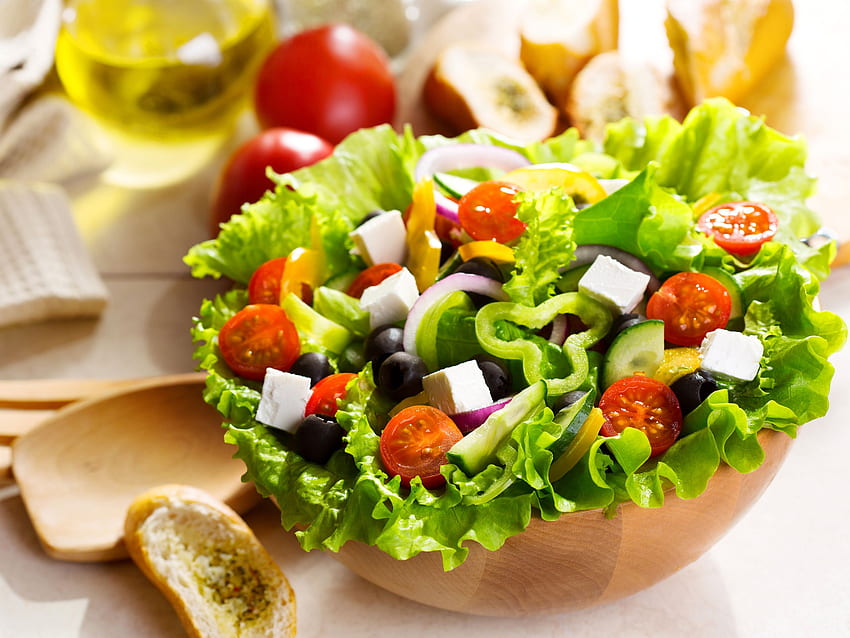 サラダ ギリシャ野菜料理。 ギリシャ野菜のサラダ, ギリシャ料理 高画質の壁紙