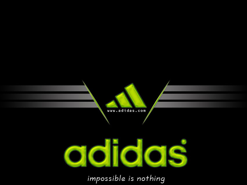 Logo Adidas vert, symbole Adidas Fond d'écran HD