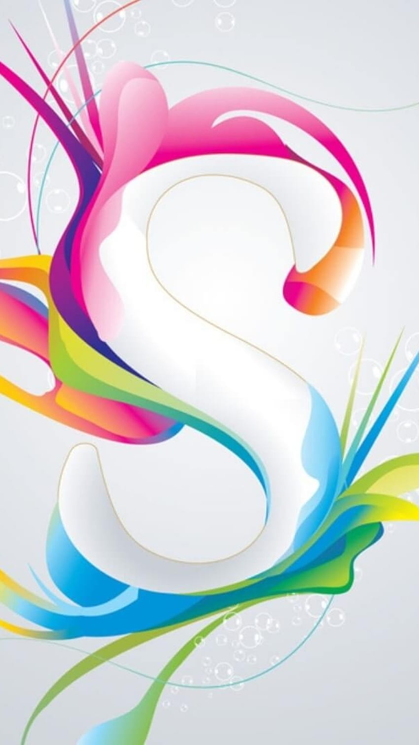 S Name Letter, Colorful Art HD phone wallpaper