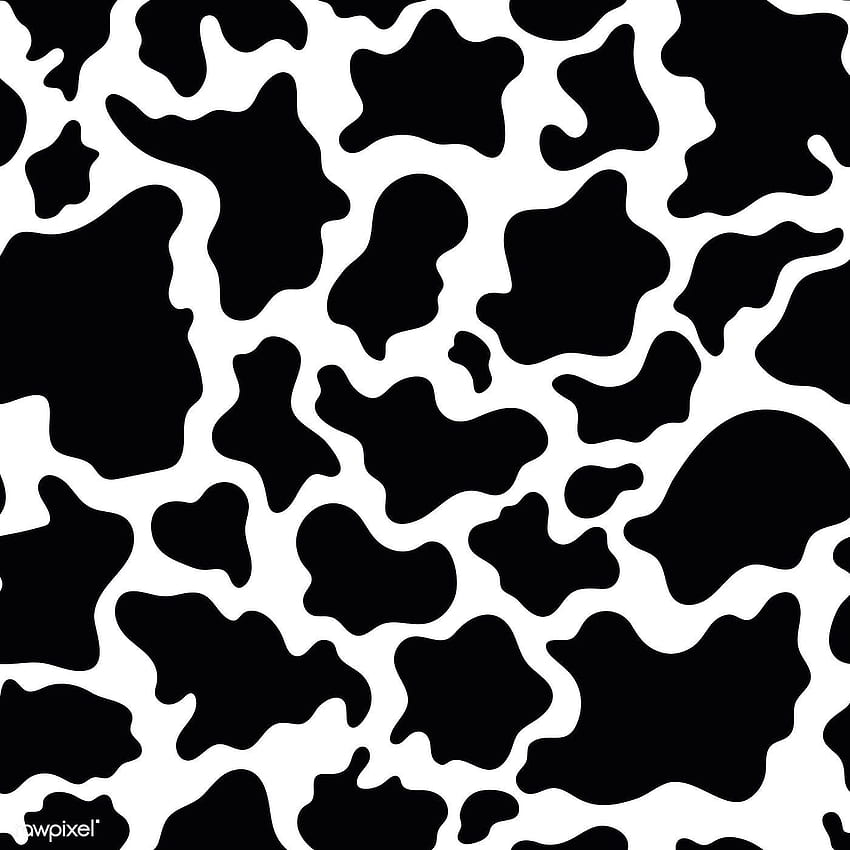 Vecteur de motif sans couture de peau de vache. . Vecteur de modèle sans couture, impression de vache, vecteur de vache, vache noire et blanche Fond d'écran de téléphone HD