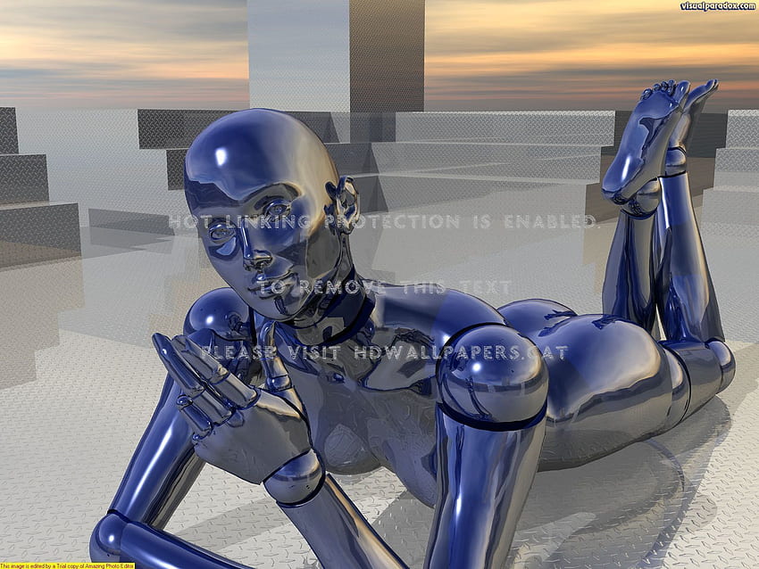 future ours leg blue robot female 3D. t HD wallpaper
