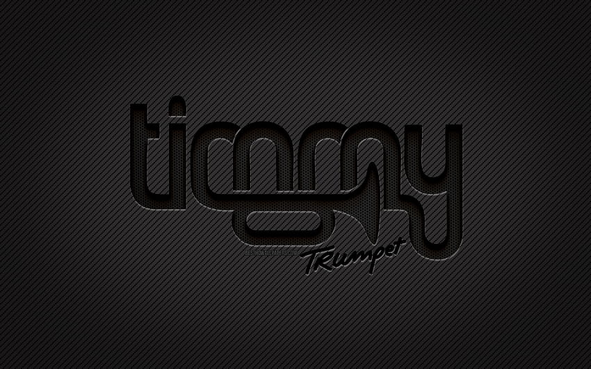 ティミー・トランペットのカーボンロゴ、ティモシー・ジュード・スミス、グランジアート、カーボン背景、クリエイティブ、ティミー・トランペットの黒いロゴ、オーストラリアのDJ、ティミー・トランペットのロゴ、ティミー・トランペット 高画質の壁紙