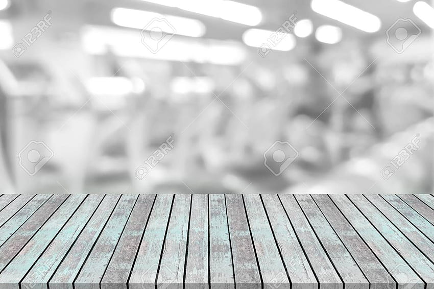 Empty Wooden Board Space Platform With Blur Fitness, Fitness Equipment HD wallpaper