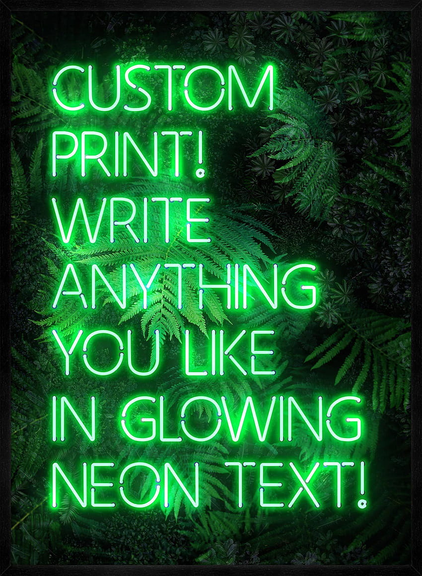 de hojas de letrero de neón verde personalizado – InkAndDrop fondo de pantalla del teléfono