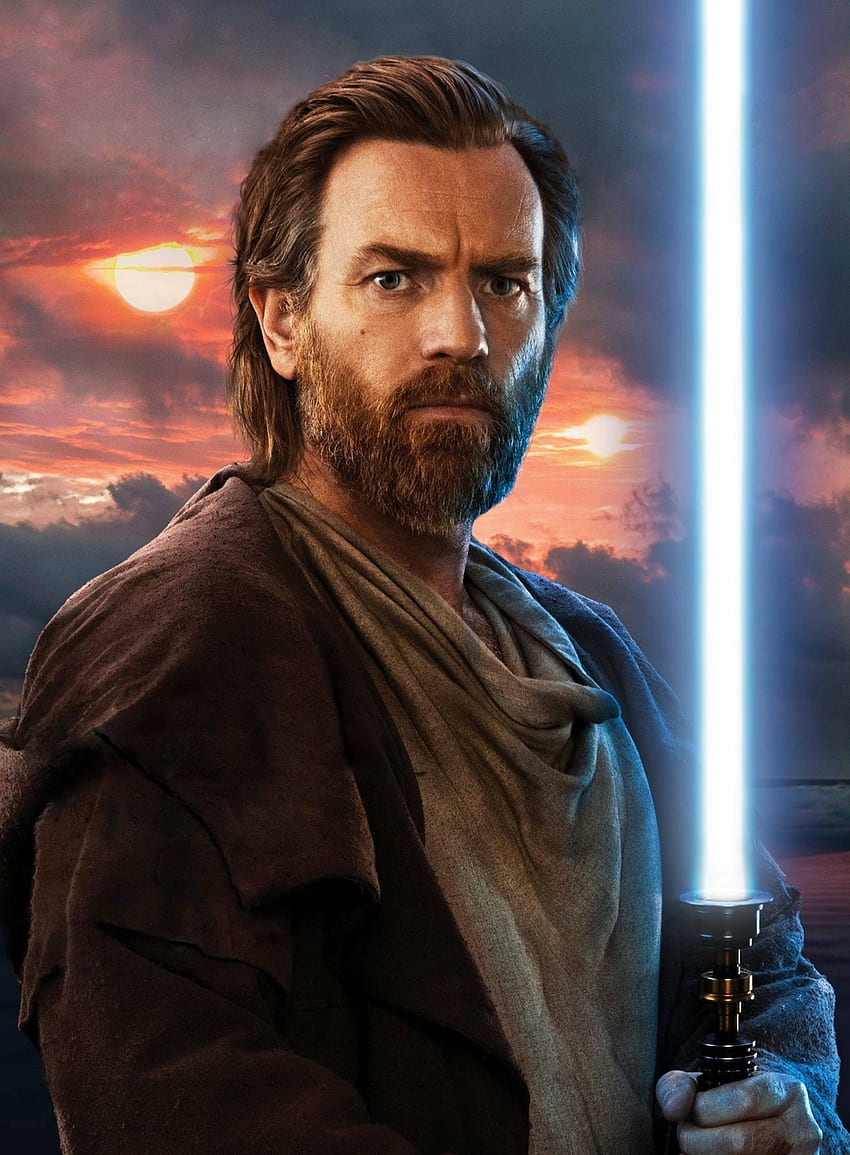 Ewan McGregor jako Obi-Wan Kenobi, serial telewizyjny, i tło, serial telewizyjny Obi-Wan Kenobi Tapeta na telefon HD
