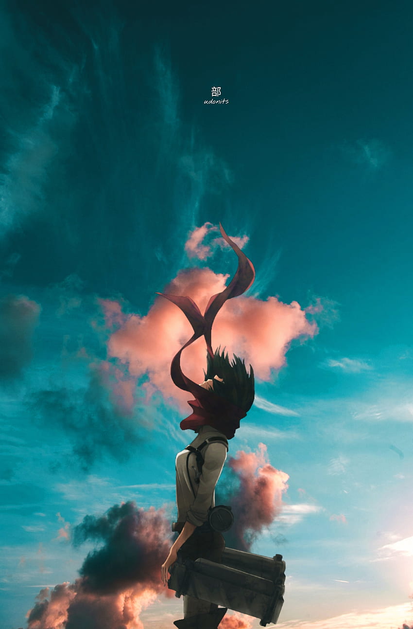 미카사 아커만, 구름, 하늘 HD 전화 배경 화면