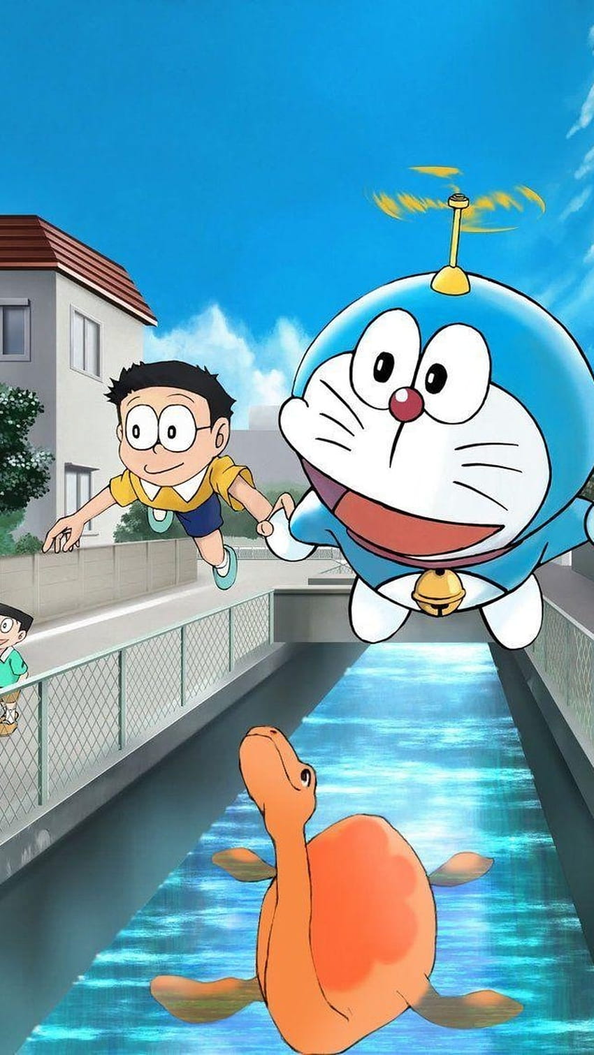 Hình nền điện thoại Shinchan và Doraemon bay với mũ trực thăng sẽ đem lại cho bạn sự thích thú khi xem. Với cảnh vật đầy phiêu lưu và màu sắc tươi sáng của bức ảnh này, bạn sẽ cảm thấy như đang trở thành một phần của truyện tranh.