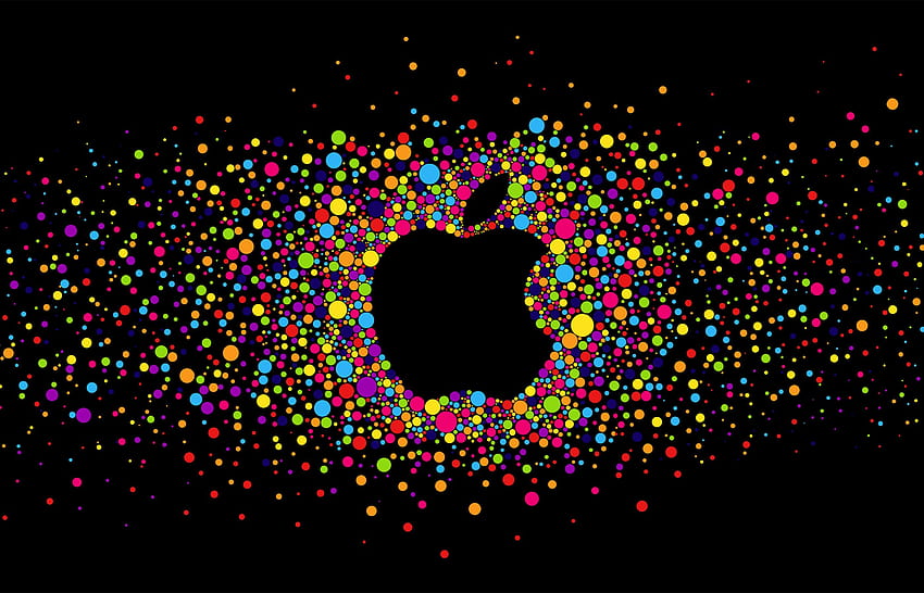 แอปเปิ้ล โลโก้ สดใส วงกลม สีสัน Apple Logo Macbook วอลล์เปเปอร์ HD