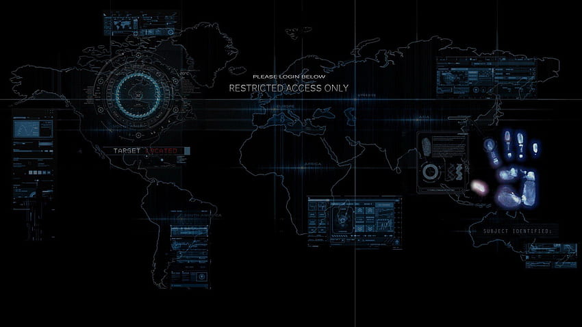 Bilgisayar dijital dünya haritası. HD duvar kağıdı