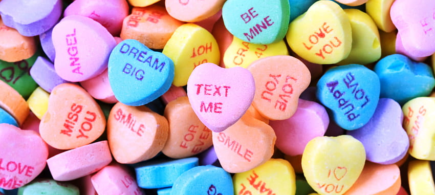 valentines day hearts candy conversation heart, Kawaii Candy HD wallpaper
