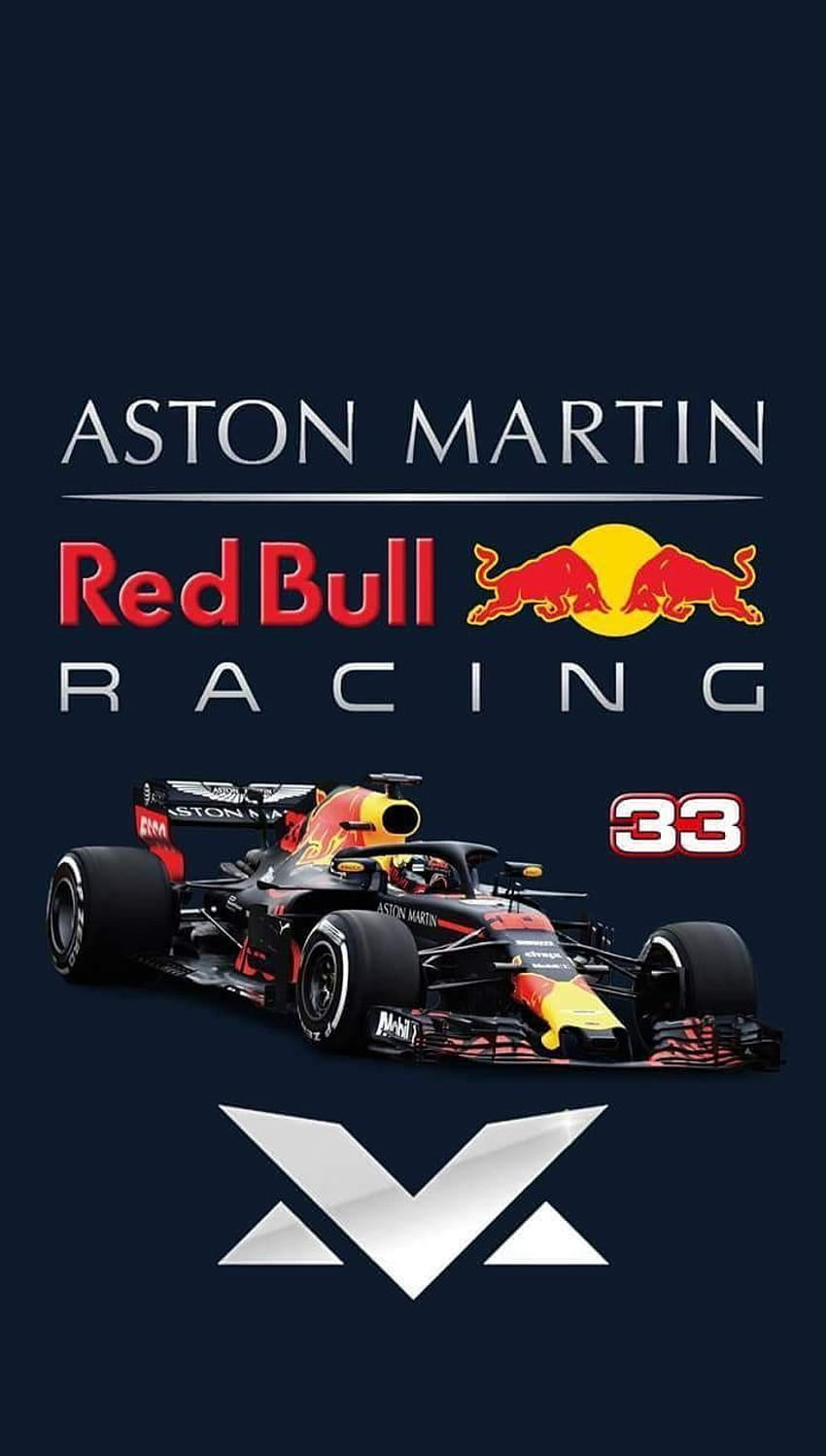 Logo Red Bull Racing 2019 - et arrière-plan, Aston Martin Red Bull F1 Fond d'écran de téléphone HD