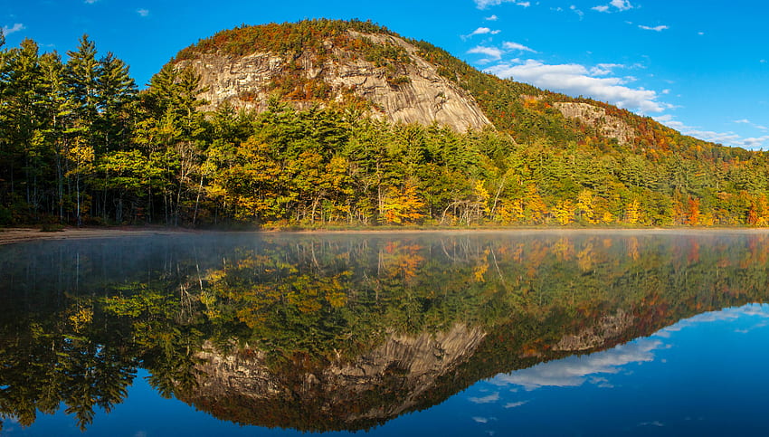 Naturaleza, Estados Unidos, Lago, Reflexión, Echo Lake, New Hampshire fondo de pantalla
