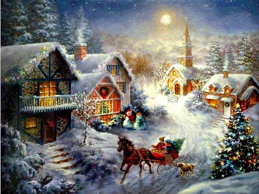 Christmas Village , Christmas Village Scene HD wallpaper | Pxfuel