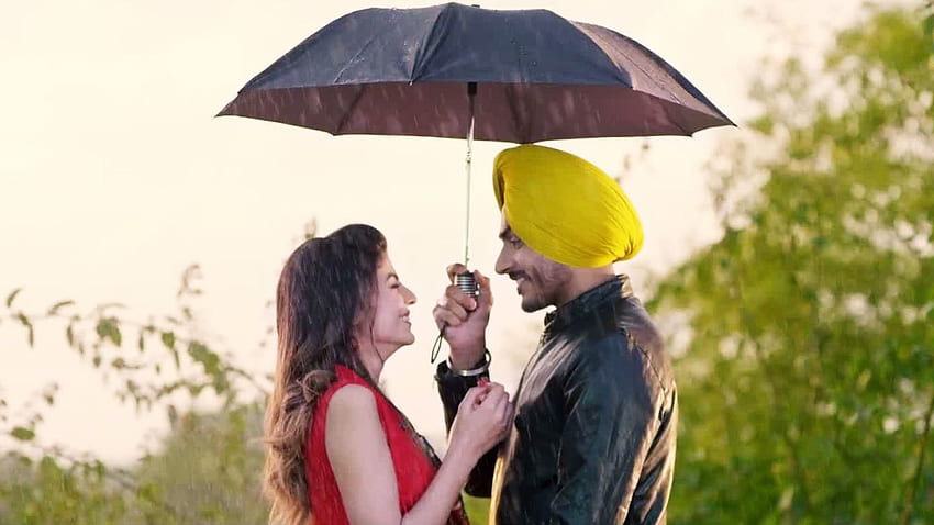 Punjabi Couple In Rain Under Umbrella 13383 HD wallpaper