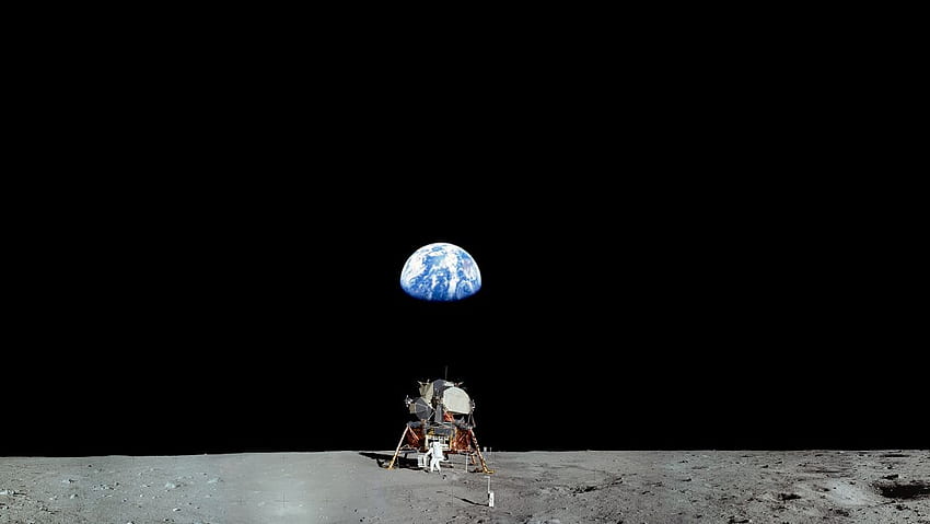 Terre Black Moon Landing Astronaute planète espace nasa planète planètes Fond d'écran HD