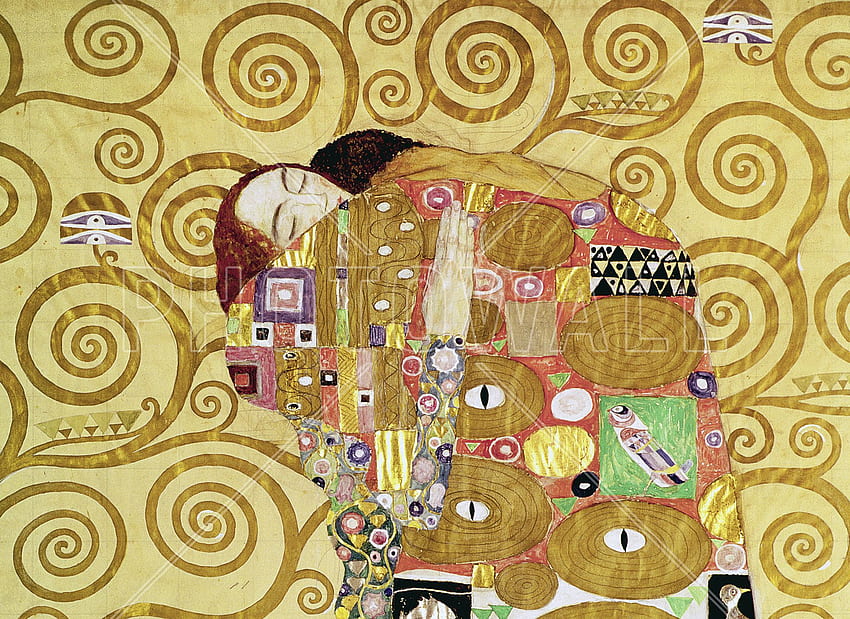 Gerçekleştirme - Gustav Klimt - Fotobehang & Behang - duvar HD duvar kağıdı