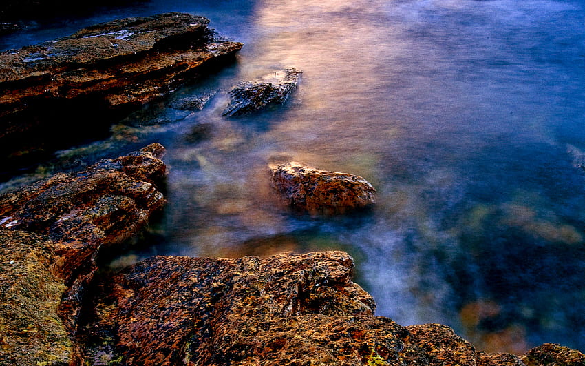 Rocky Seashore (Scotland, U.K.), rocky seashore, noon, scotland, seashore HD wallpaper
