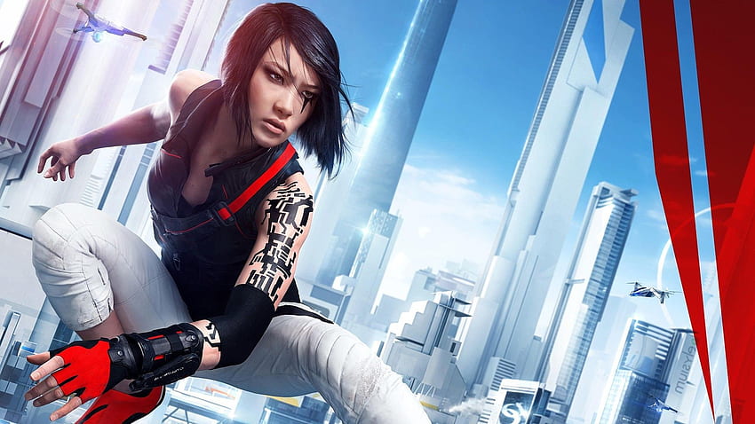 2520x1080] I made an ultra-wide Mirror's Edge wallpaper of old Faith, and  new Faith. • /r/wallpapers