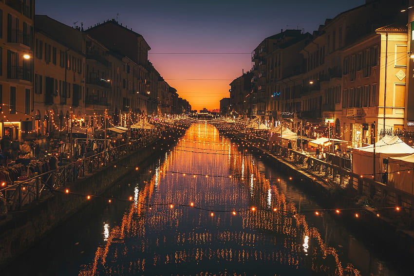 Cities, Rivers, Italy, City, Evening, Milan HD wallpaper | Pxfuel