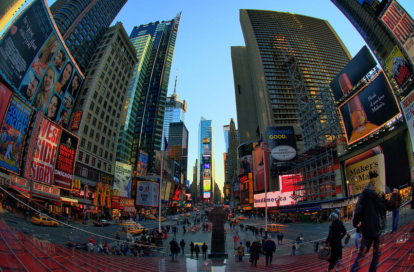 Times Square - Fisheye R Ultra . Background . HD wallpaper