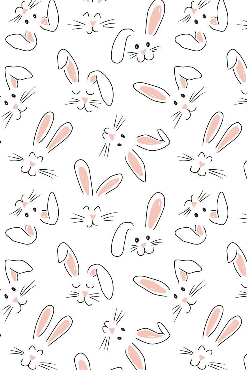 Wzór króliczka wielkanocnego. Wzór iPhone'a, Śliczne wzory, Słodka kreskówka, Królik Tapeta na telefon HD