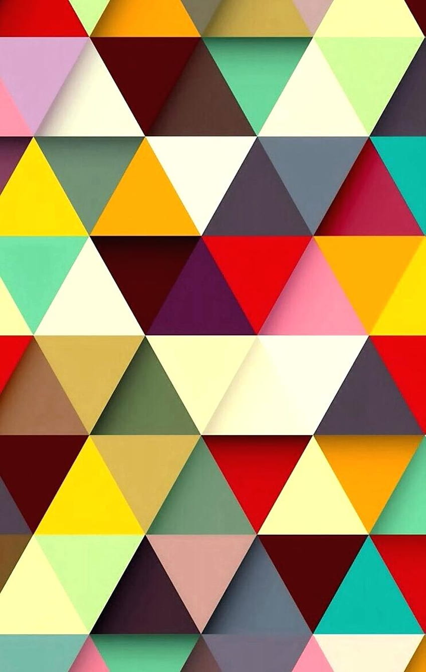 기하학적 인쇄 삼각형 질감 색상 패턴 HD 전화 배경 화면