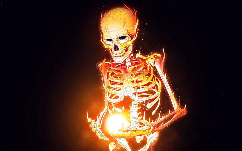 Sztuka, Ogień, Kości, Szkielet, Kości Tapeta HD