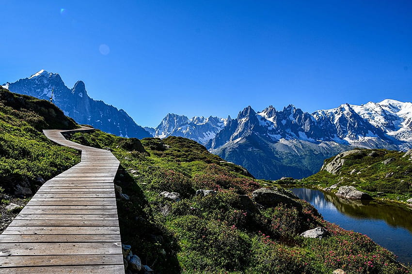 Alpen Frankreich Chamonix, Mont Blanc Natur Berg Himmel HD-Hintergrundbild