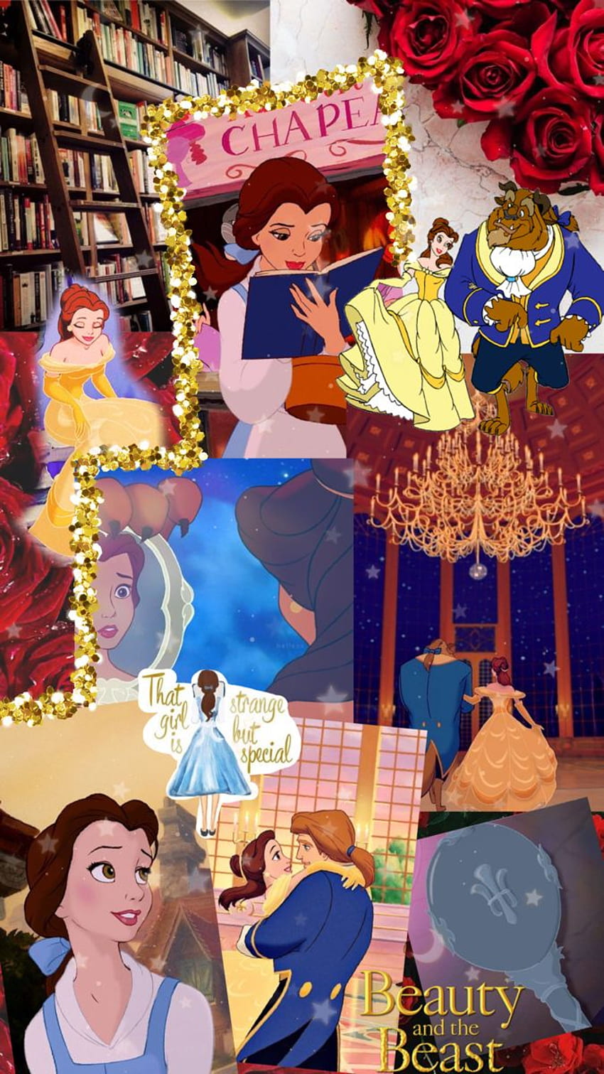 La bella bellezza e l'estetica della bestia. principessa Disney, Disney, estetica Disney, citazioni di Belle Sfondo del telefono HD