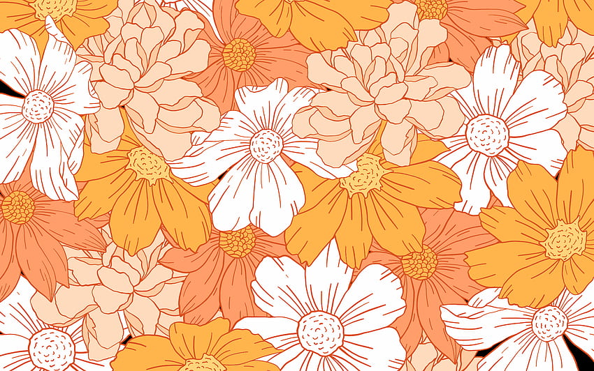 Latar Belakang April - Oranye Estetis, Oranye Retro Wallpaper HD