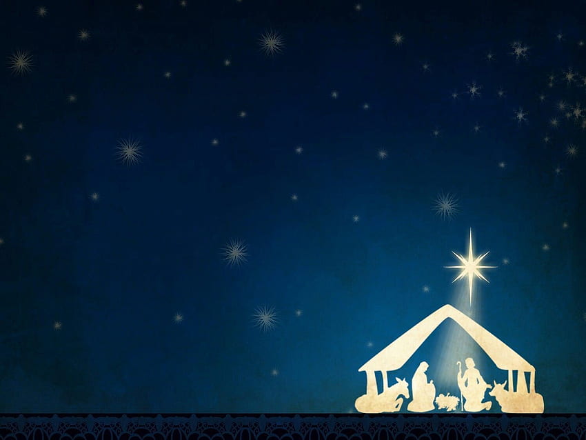 Hermoso y minimalista arte de la escena de la Natividad. fondo de pantalla