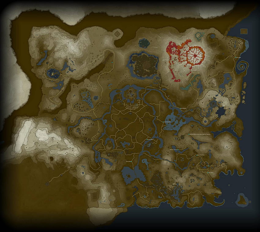 Mappa BOTW di Hyrule, mappa di Zelda Sfondo HD