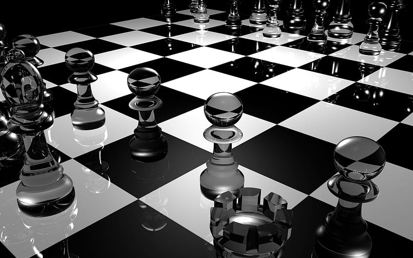 Chess, white, black, pieces HD wallpaper