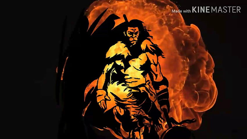 怒っているハヌマンの火の効果のビデオ 高画質の壁紙
