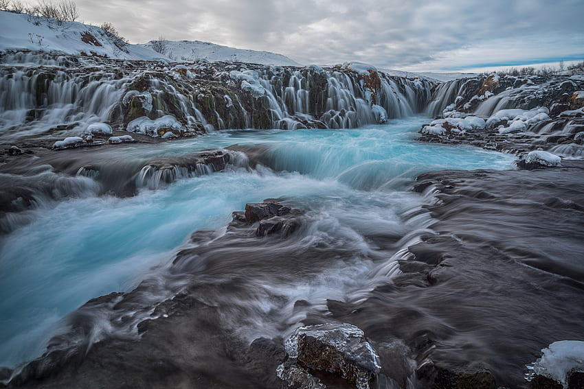 Waterfall Winter Frozen Rock , Nature, , , Background, and HD wallpaper