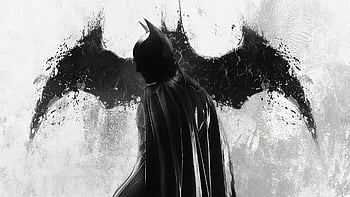 Batman logo, bat, black, dark, dc, desenho, drawing, gray, HD phone  wallpaper