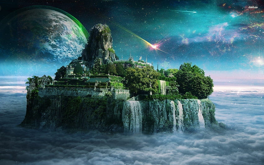 Beautifull Sky - Land Floating In Space - - teahub.io, Space Sky HD wallpaper
