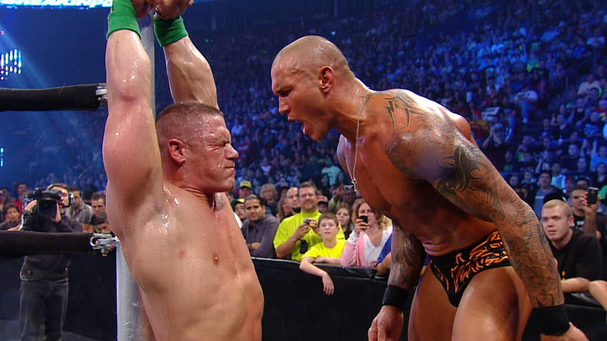 Randy Orton y John Cena. WWF vieja escuela, lucha de la vieja escuela fondo de pantalla