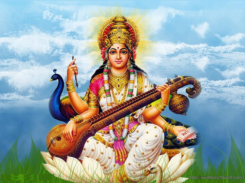 Saraswati Maa Hindu God - windows 10, Goddess Saraswati HD wallpaper