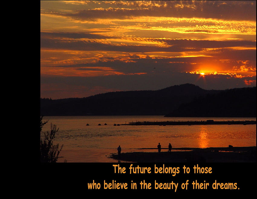 Golden Sunset, quotes, nature, inspirational, sunset HD wallpaper