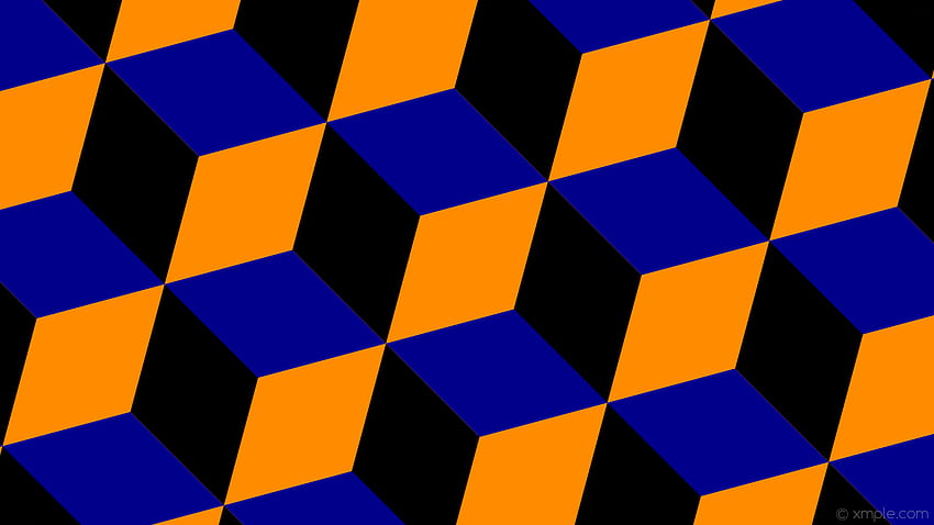 Cubos 3d azul naranja negro naranja oscuro azul oscuro fondo de pantalla