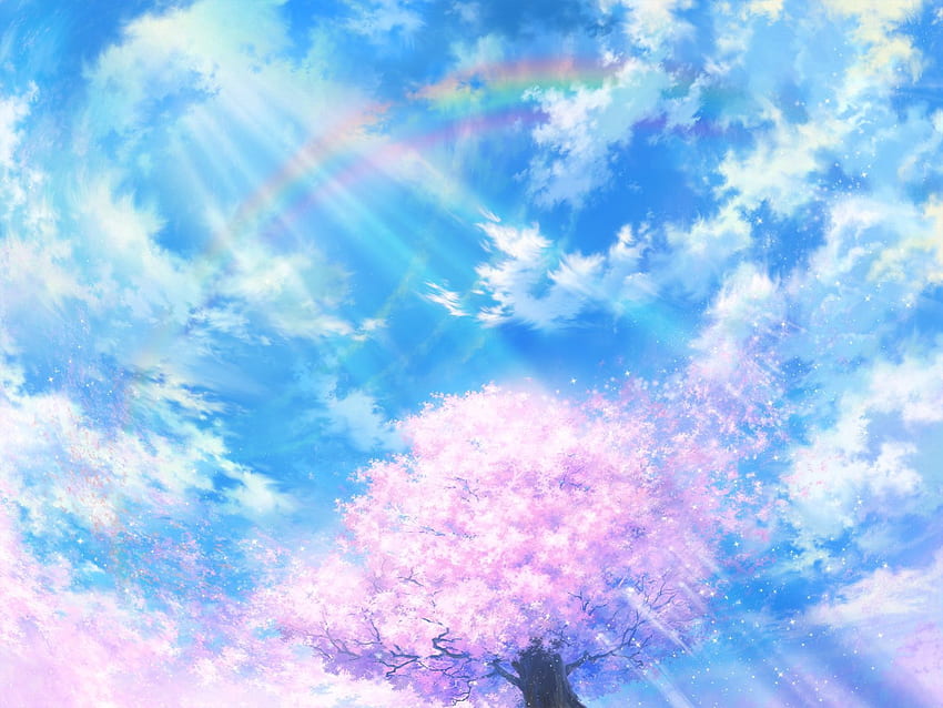 Abstract, Sky, Sakura, Shine, Light, Bright, Wood, Tree HD wallpaper