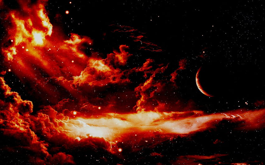 Red moon, Crimson Moon HD wallpaper