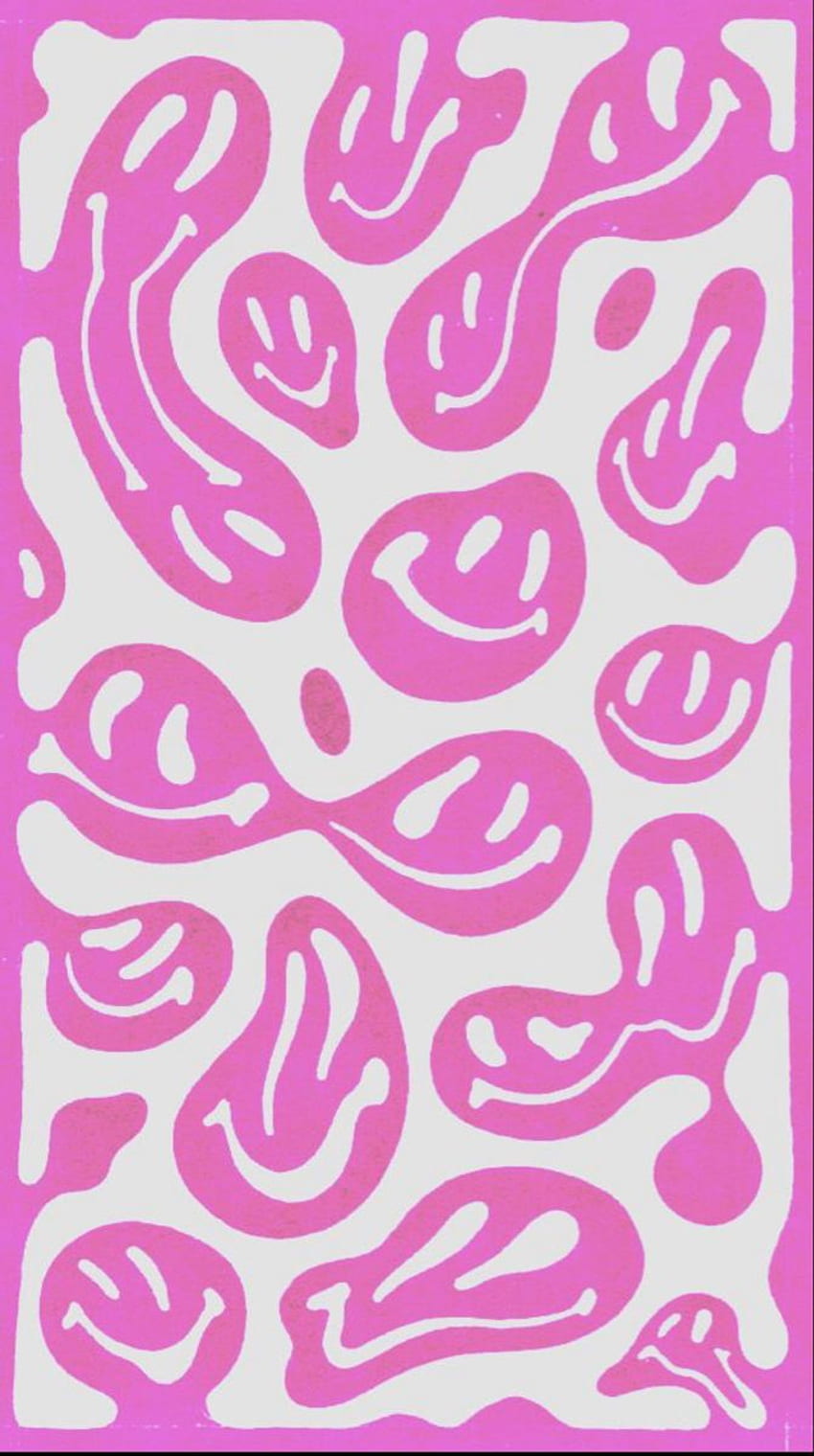 pink droopy smiley face  Droopy smiley faces Smiley face App icon design